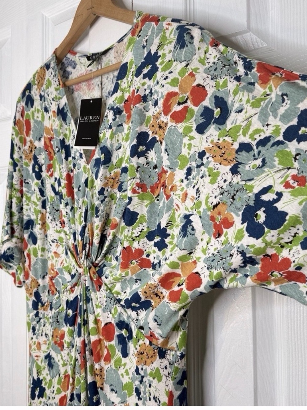 Ralph Lauren Multicolor Floral Tie-Front Maxi Dress 2X - Picture 3 of 9